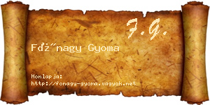 Fónagy Gyoma névjegykártya
